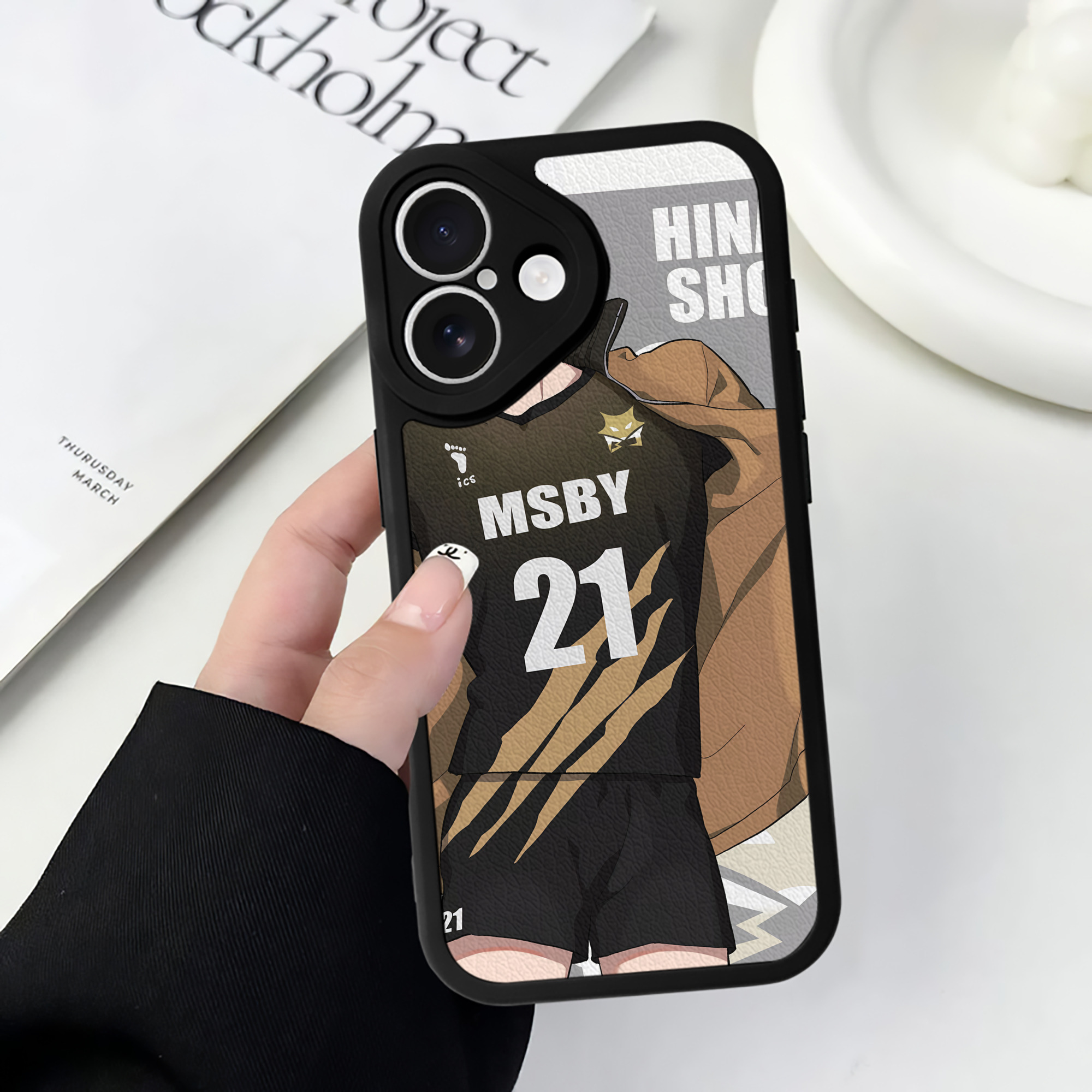 （画像用） ハイキュー!! Haikyu!! 【iPhone 16シリーズ対応】シリコンスマホケース（レザー調） 材質：シリコン